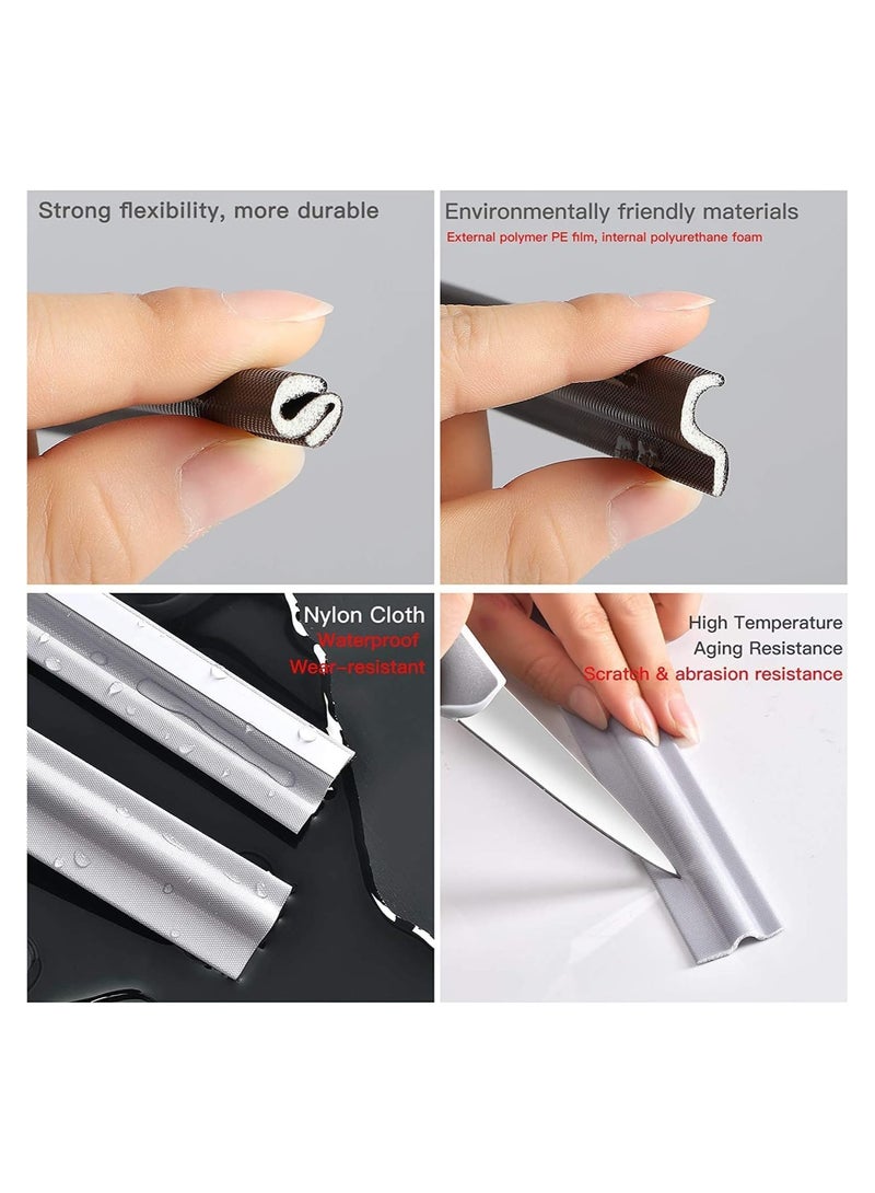VIUAUAX Draft Excluders Seals, Soundproof Shockproof Dust prevention Wind Stopper, Window Door Weather Stripping, Self-Adhesive Cuttable Seal Strip, Length 3m (grey) - Image 3