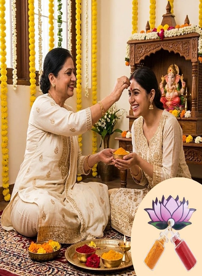 Natali Traders Return Gifts Lotus Haldi Kumkum for Puja Function Bulk Pack of 31 Wedding, Satyanarayan, Varalakshmi Pooja for Women, Ladies, House Warming Ceremony, Baby Shower - Image 4
