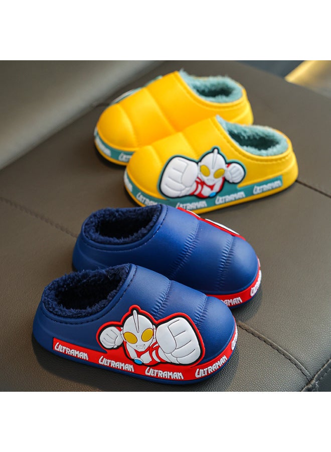 Altman Winter Children's Cotton Slippers For Boys And Girls Large And Medium Children's Bag Heel Warm Waterproof Fleece Baby Cotton Shoes - Image 4