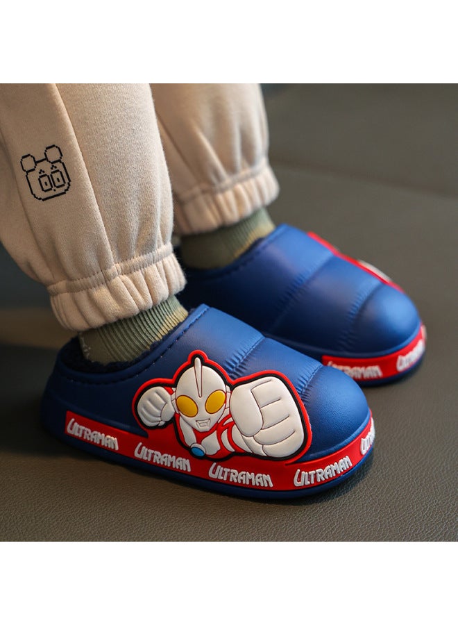 Altman Winter Children's Cotton Slippers For Boys And Girls Large And Medium Children's Bag Heel Warm Waterproof Fleece Baby Cotton Shoes - Image 2