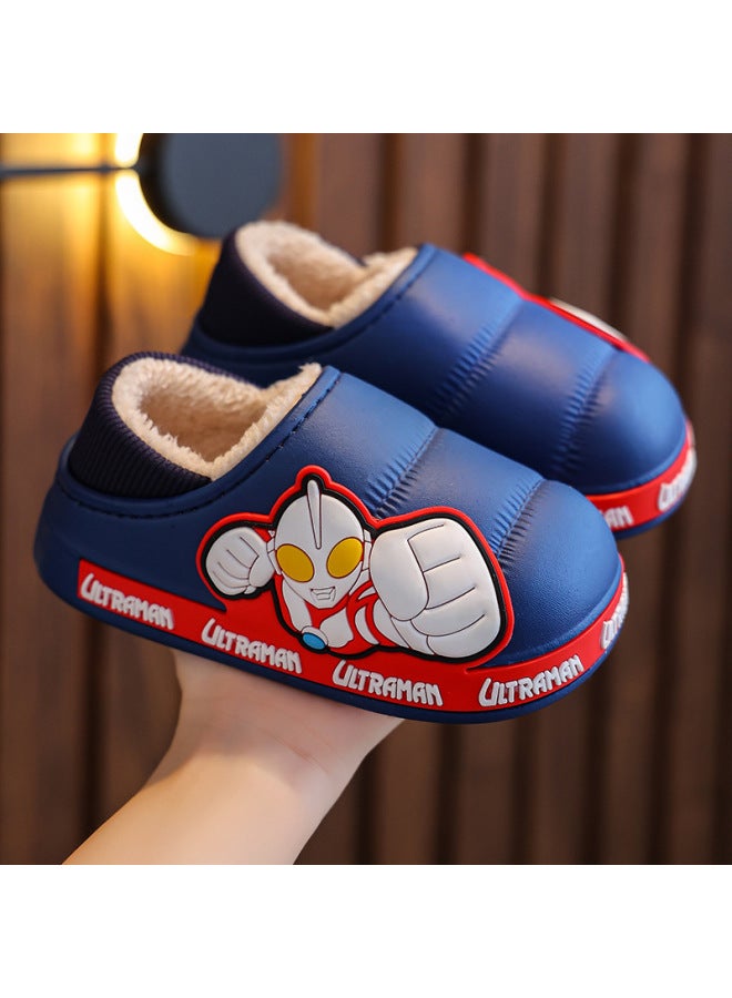 Altman Winter Children's Cotton Slippers For Boys And Girls Large And Medium Children's Bag Heel Warm Waterproof Fleece Baby Cotton Shoes - Image 1