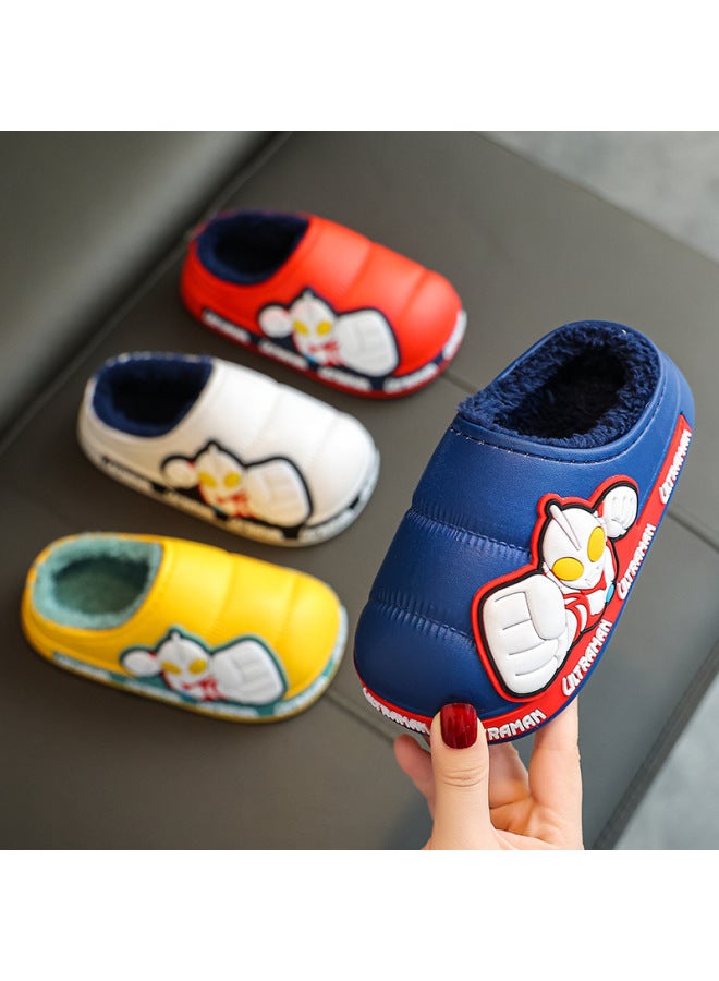 Altman Winter Children's Cotton Slippers For Boys And Girls Large And Medium Children's Bag Heel Warm Waterproof Fleece Baby Cotton Shoes - Image 3