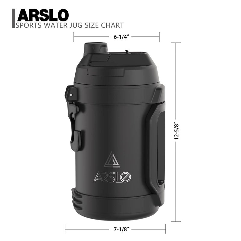 Arslo Sports Water Jug - Gallon Water Bottle - Large Insulated Stainless Steel Bottle for Gym, Workouts, Basketball, Football, Soccer - Keep Water Cold for Up To 24 Hours - 108 Ounce (Black) - Image 5
