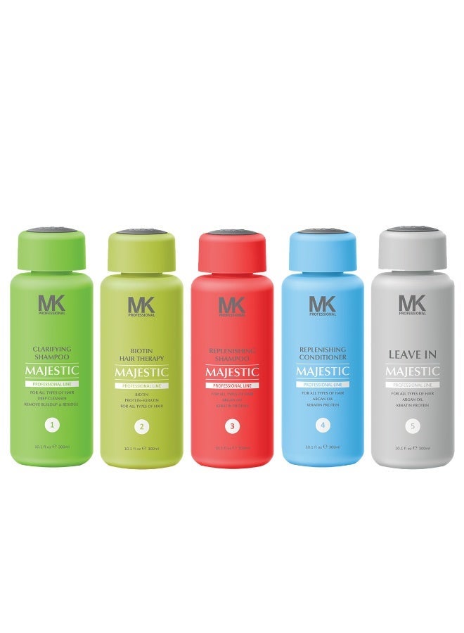 MAJESTIC MK PROFESSIONAL Biotin Hair Straightening Therapy complete 300ml kit of 5 - Image 1