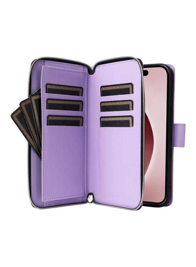 S-TOP Case For iPhone 16 Pro Max Nine-card Slots Zipper Wallet Bag Leather Phone Case - Image 5