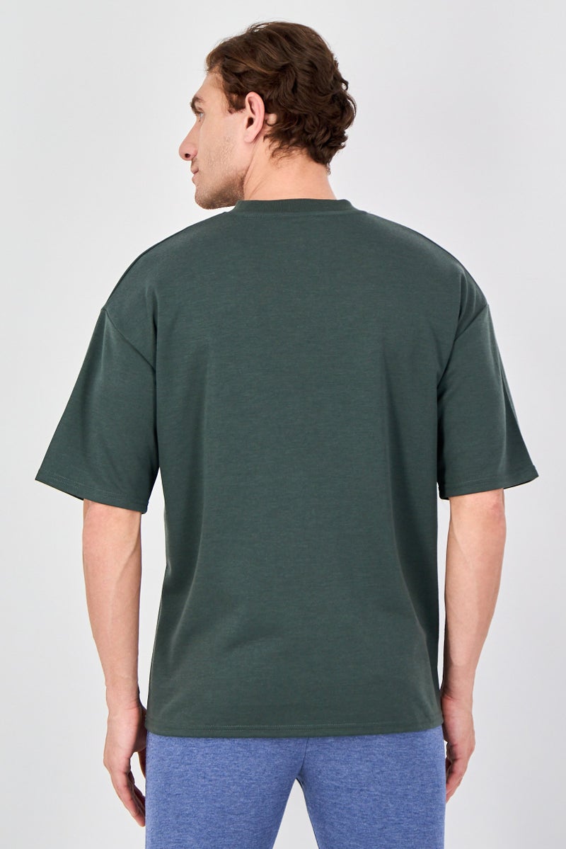 TapouT Men Sportswear Fit Short Sleeve Outdoor T-Shirt, Dark Green - Image 3