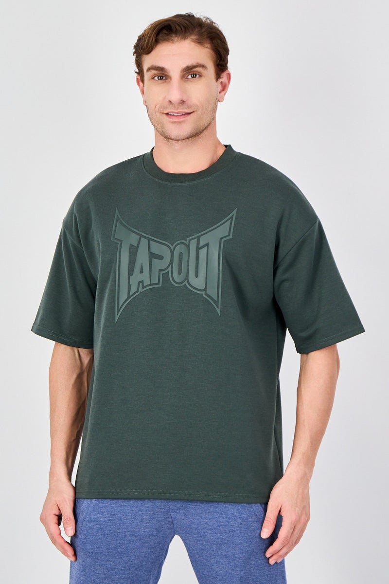 TapouT Men Sportswear Fit Short Sleeve Outdoor T-Shirt, Dark Green - Image 1