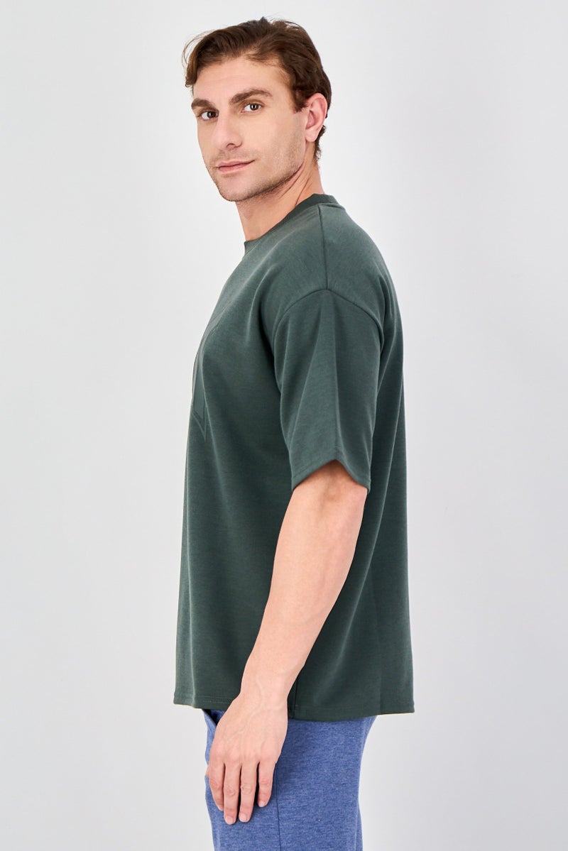 TapouT Men Sportswear Fit Short Sleeve Outdoor T-Shirt, Dark Green - Image 2