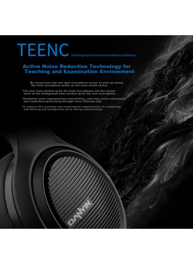 Danyin D6000 English Listening And Speaking Exam Special Earphones With Active Noise Cancelling, Headset Style For Middle School And High School English Listening Study, Recording, And Human-Machine D - Image 4