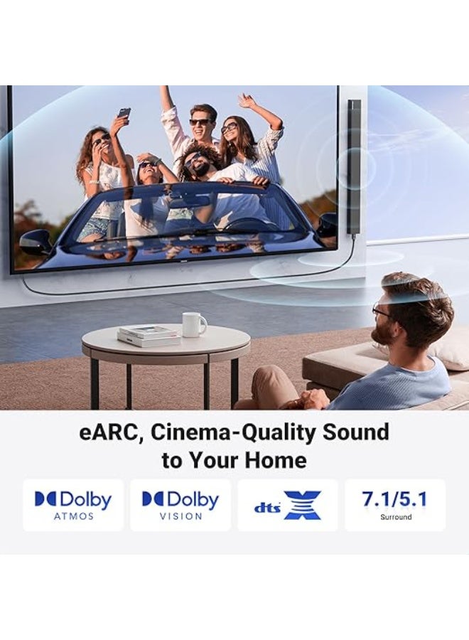 HDMI 2.1 Ultra HD Cable 5M – High-Speed 48Gbps Braided HDMI Cord for 8K@60Hz, eARC, HDR, Dolby Vision, Compatible with PS5, Xbox, Switch, MacBook, TV, Projector - Image 4