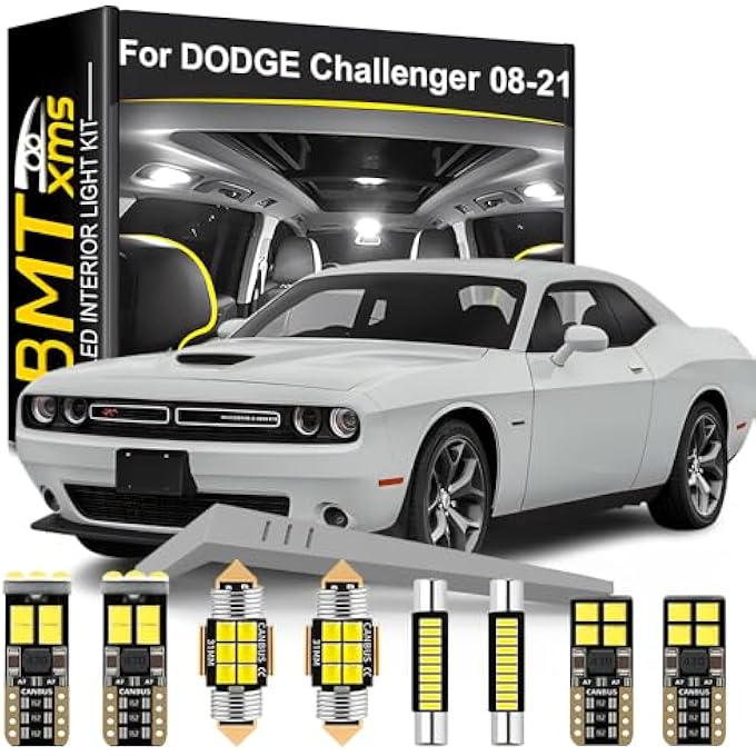 BMT xms 14 Pieces Led Interior Light Kit Replacement For Dodge Challenger 20082021 6000K Cool White Bulbs - Image 1