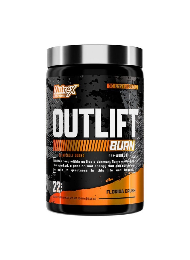 نورتكس ريسيرش مسحوق ما قبل التمرين الحراري من Nutrex Research Outlift Burn، مكمل غذائي 2 في 1 لتحسين الأداء والحرق مع Metabolyte، GBBGO (22 وجبة، Florida Crush) - Image 1