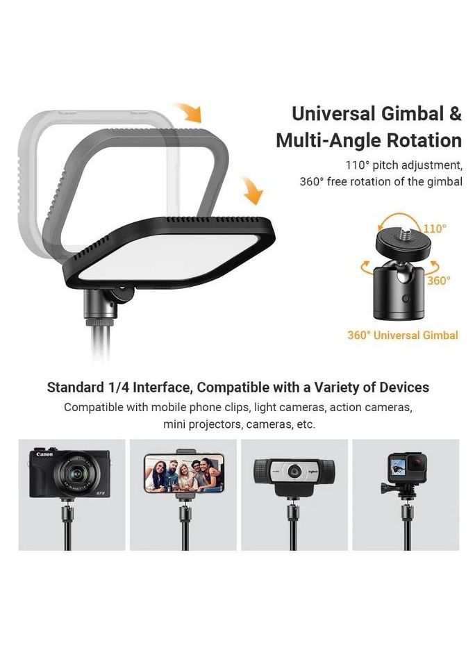 2Pcs Soft USB LED Video Portable Light Kit With Adjustable Tripod Stand And Color Filters For Tabletop  - Image 5