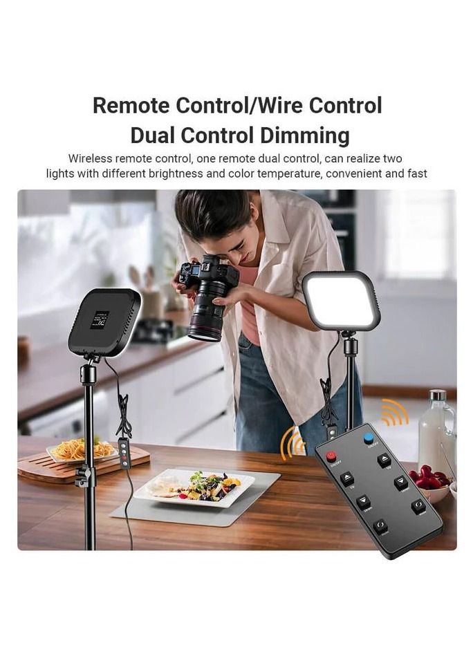 2Pcs Soft USB LED Video Portable Light Kit With Adjustable Tripod Stand And Color Filters For Tabletop  - Image 4