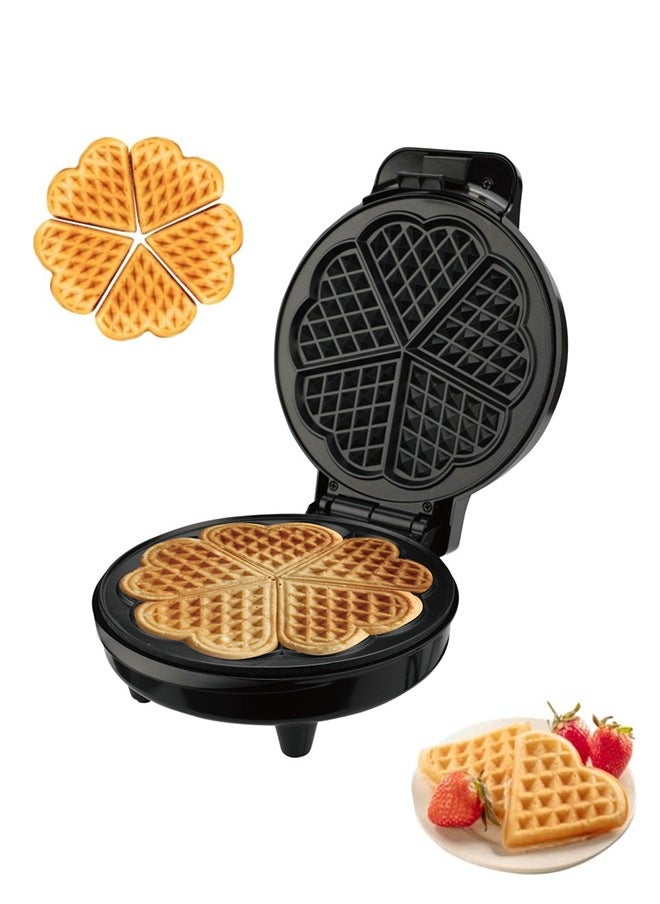 RAF - Electric Heart Waffle Maker,1000W Waffle Machine,Non Stick Plates & Adjustable Temperature Control,Double-Sided Heating Makes 5 Heart Shaped Waffles,R.2212 - Image 1