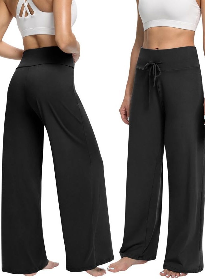 ZOOSIXX Buttery Soft Black Pajama Pants for Women, Plaid Comfy Casual Lounge Pajama Bottoms, Black 11, M - Image 2