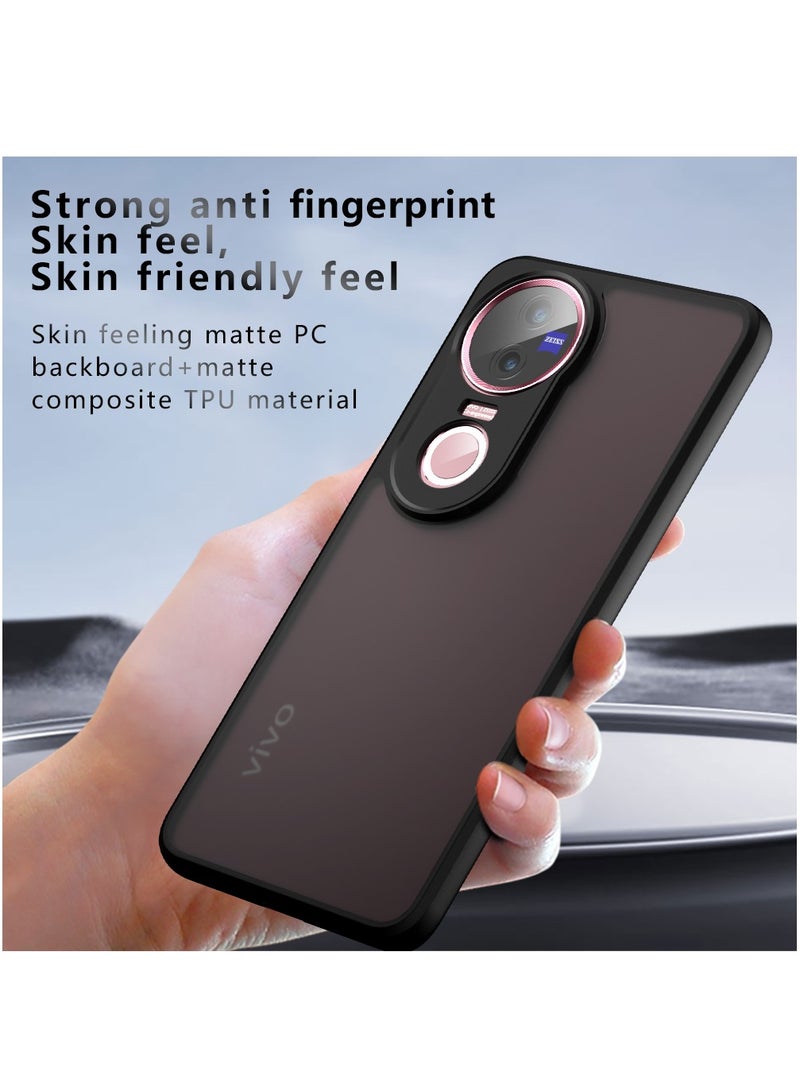 [1+1 Sets] For vivo V50 5G Case Cover & Screen Protector Frosted Translucent Back Protective Slim Phone Cover, Anti-Fingerprints, Anti-Fall Drop Protection，Tempered Flims - Image 2