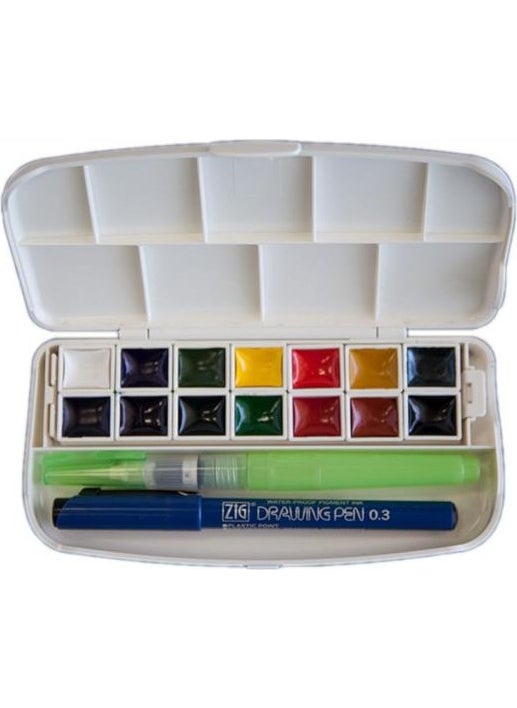 Zig Watercolor Pigment Transparent Wskg301-1 14 Colors 