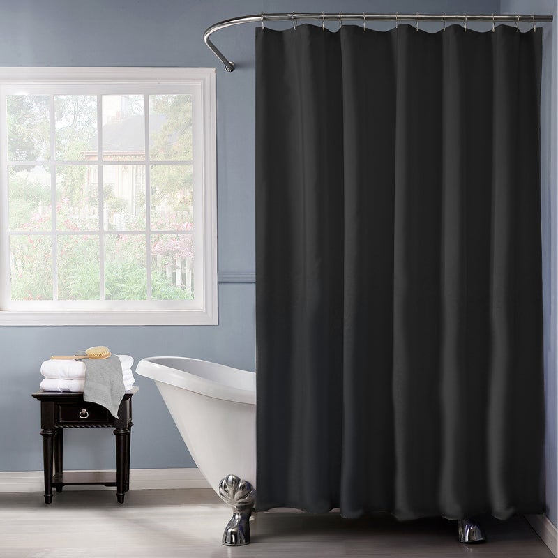 Bath Bliss Heavy Shower Curtain Liner, 12 Rust Resistant Metal Grommets, 3 Weighted Magnet Hem, Black - Image 2