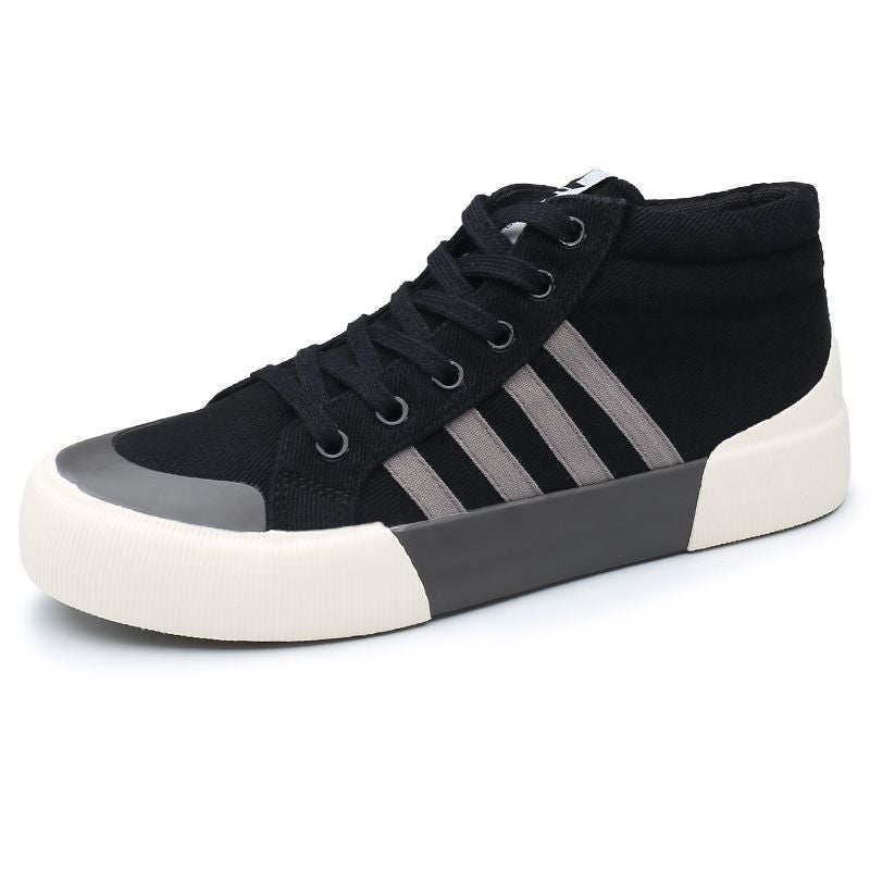2025 New Men''s Casual Trendy Shoes, Retro Trendy Korean Style Canvas Shoes, Spring High-Top Lace-Up Breathable Men''s Shoes - Image 4