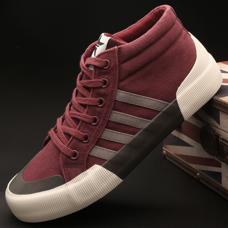 2025 New Men''s Casual Trendy Shoes, Retro Trendy Korean Style Canvas Shoes, Spring High-Top Lace-Up Breathable Men''s Shoes - Image 3