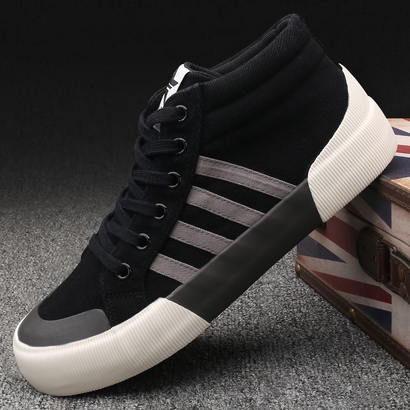 2025 New Men''s Casual Trendy Shoes, Retro Trendy Korean Style Canvas Shoes, Spring High-Top Lace-Up Breathable Men''s Shoes - Image 5