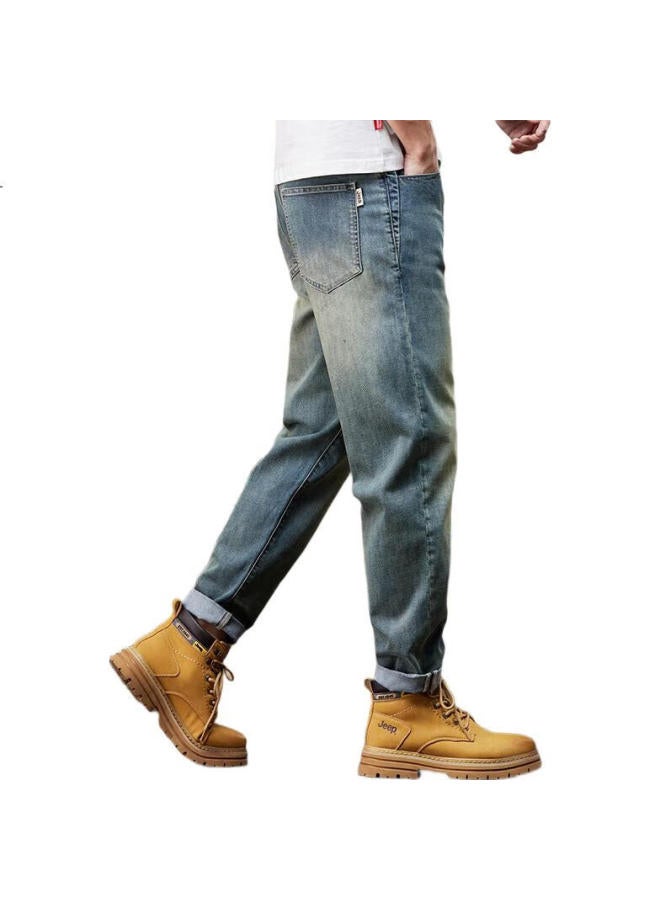 Jeep Spring New Simple Jeans Men'S Retro Washed Straight-Leg Pants Commuting Versatile Men'S Long Pants - Image 1