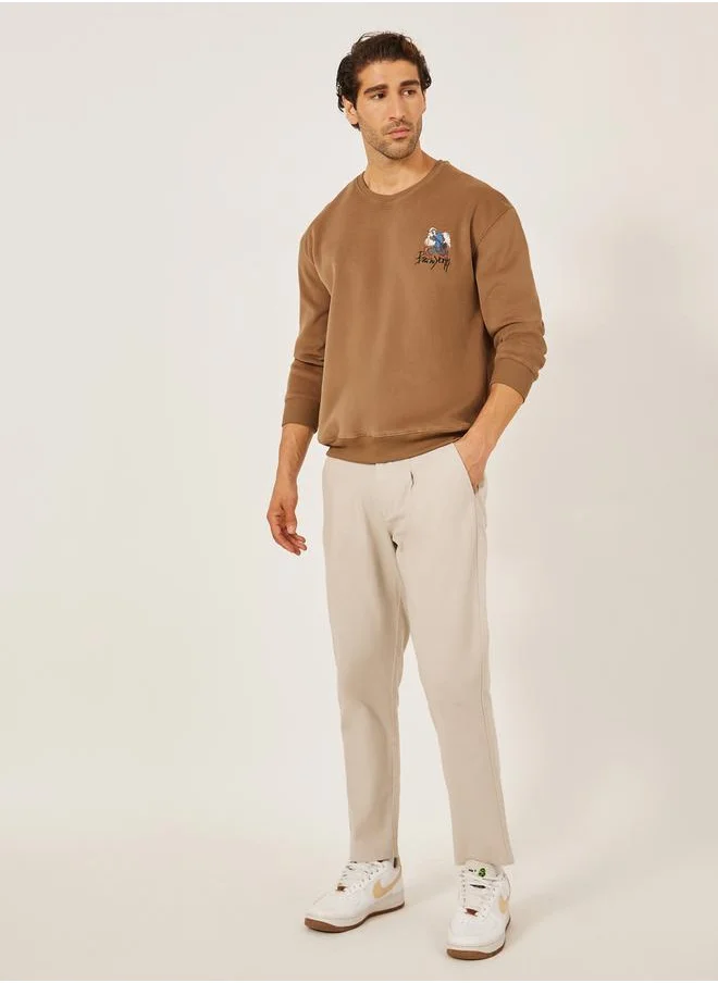 Fort Collins Embroidered Round Neck Oversized Sweatshirt by Styli