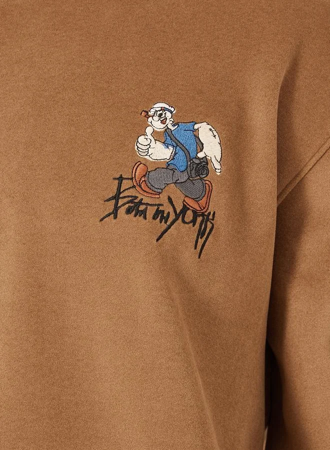 Fort Collins Fort Collins Embroidered Round Neck Oversized Sweatshirt
