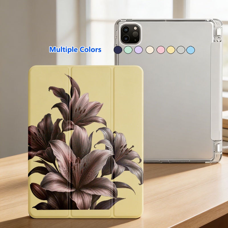 Tablet Case for iPad, Dark Purple Lily Cluster, iPad Case Cover for Mini Air Pro 4 5 6 7 8 9 10 11 12, Suitable for 7.9 8.3 9.7 10.2 10.5 10.9 11 12.9 13 inch Shockproof Anti-Scratch Clear with Stand - Image 3