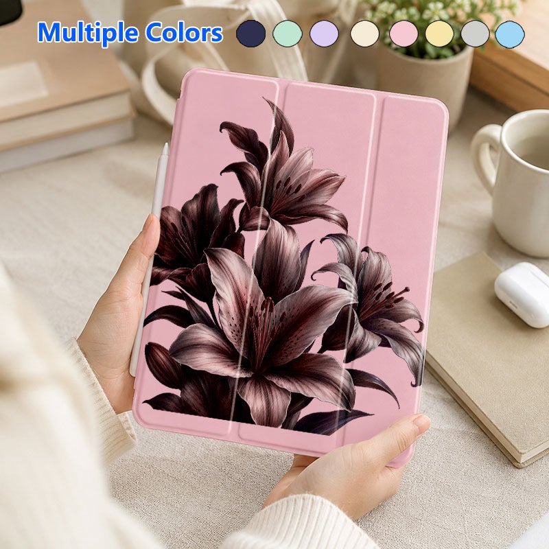 Tablet Case for iPad, Dark Purple Lily Cluster, iPad Case Cover for Mini Air Pro 4 5 6 7 8 9 10 11 12, Suitable for 7.9 8.3 9.7 10.2 10.5 10.9 11 12.9 13 inch Shockproof Anti-Scratch Clear with Stand - Image 5