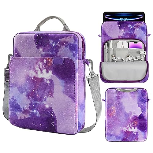 MoKo 9-11 Inch Tablet Sleeve Bag Handle Carrying Case with Shoulder Strap Fits 11inch iPad Air M3, iPad A16 2025, iPadPro 11", iPad109/8/7th Gen 10.2, Air 5/4th 10.9, Tab S8/S9 11",Purple Starry - Image 1