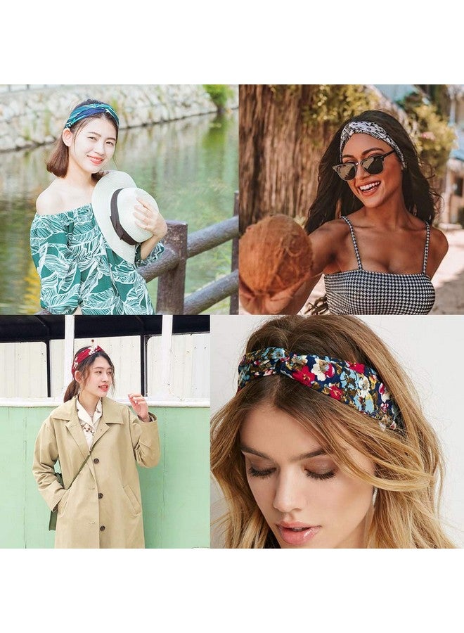 بسماد عصابات رأس من القماش البوهيمي للسيدات من أجل إكسسوارات الشعر ذات الرأس المرن المتقاطع العتيق (أحمر) - Image 4