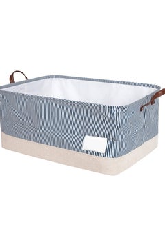 Excefore Collapsible Laundry Washing Baskets with Lid, Extra Large Drawstring Canvas Storage Boxes,Suitable for Organising Clothes Toys (Navy Blue, XL)  - Image 1