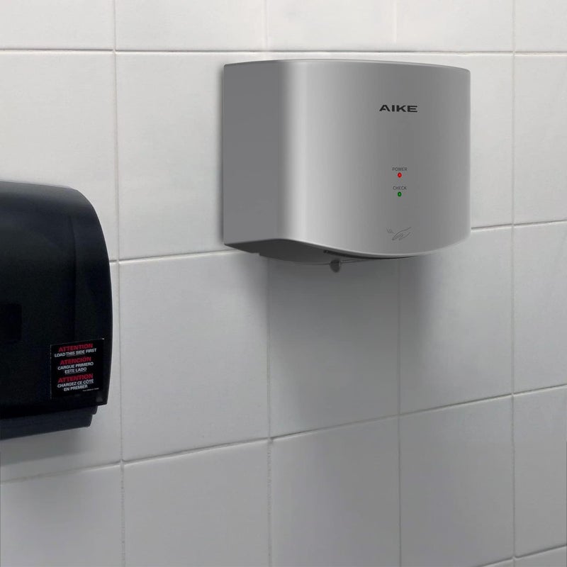 Aike Air Wiper Compact Hand Dryer 110V 1400W Silver (With 2 Pin Plug) Model Ak2630 - Image 4