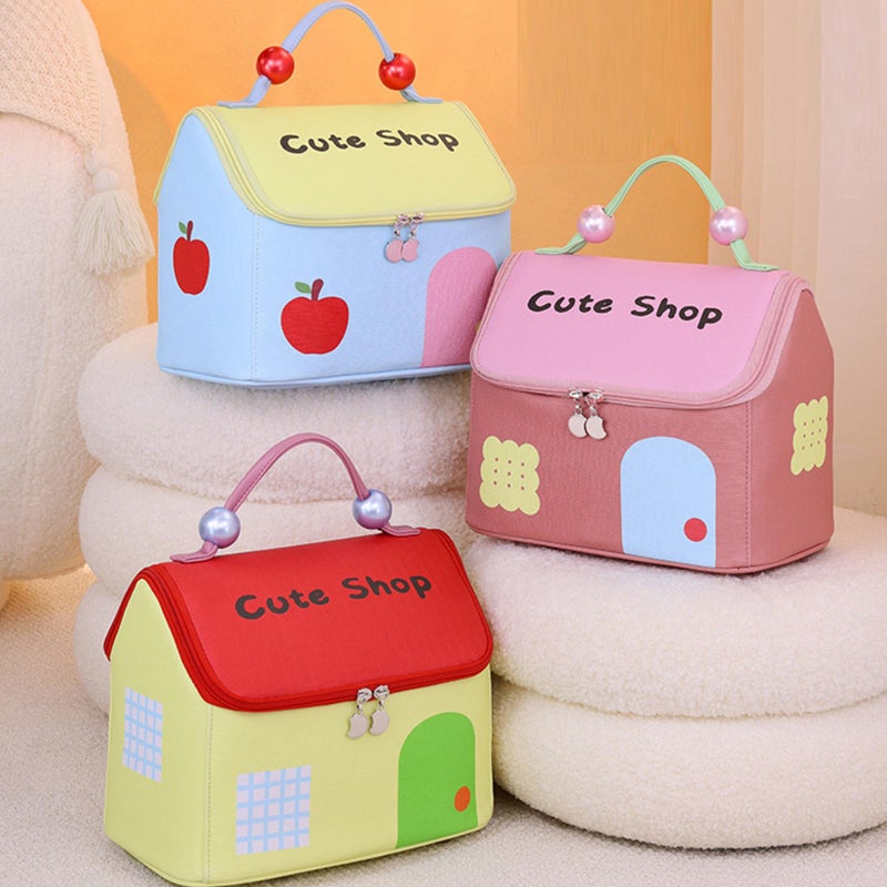 Creamy Yellow Large Capacity Travel Cosmetic Bag Washable Toiletry Storage Organizer - Image 5