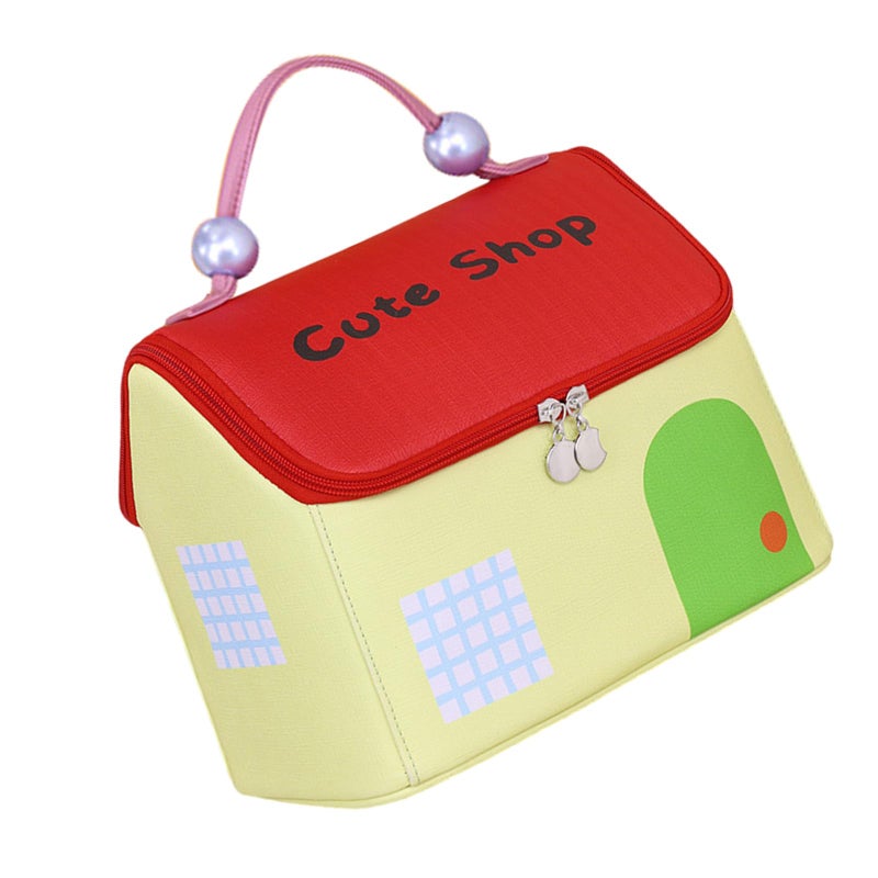 Creamy Yellow Large Capacity Travel Cosmetic Bag Washable Toiletry Storage Organizer - Image 2