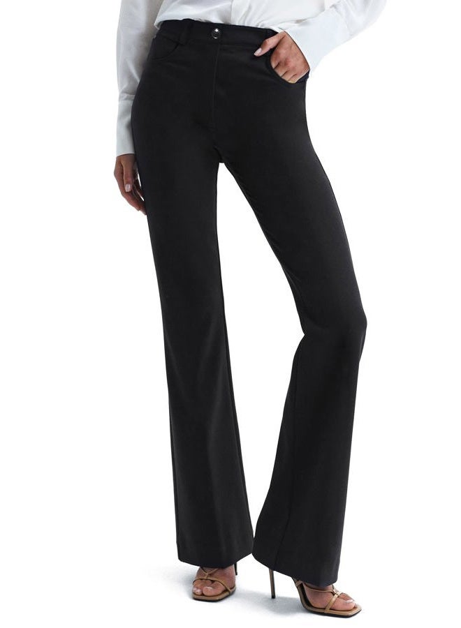 Houmous S-XXL 29''31''33''35'' Inseam Women's Bootcut Dress Pants w/Pocket Stretch Work Lounge Pant Office Casual Pants Black, Black, XL - Image 1