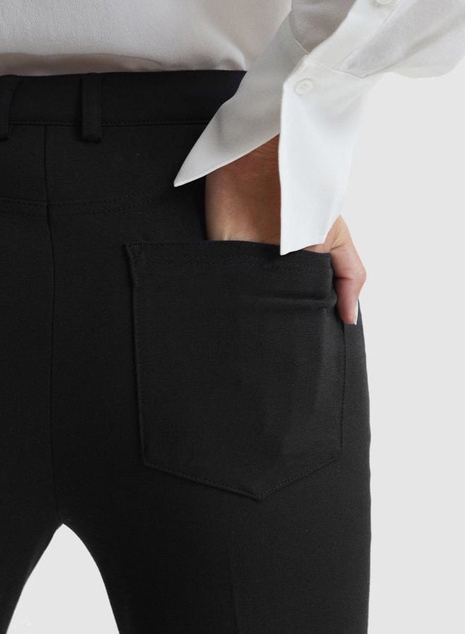 Houmous S-XXL 29''31''33''35'' Inseam Women's Bootcut Dress Pants w/Pocket Stretch Work Lounge Pant Office Casual Pants Black, Black, XL - Image 4
