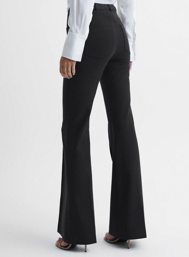 Houmous S-XXL 29''31''33''35'' Inseam Women's Bootcut Dress Pants w/Pocket Stretch Work Lounge Pant Office Casual Pants Black, Black, XL - Image 2