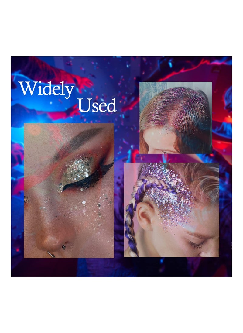 Generic Sequins Chunky Glitter, Glitter Stick for Body and Face, Long Lasting Hair Painting Glitter Sequin, Sparkling Gel, for Festival Party Makeup Easy to Apply, Face Hair Long Lasting Sparkling  - Image 5