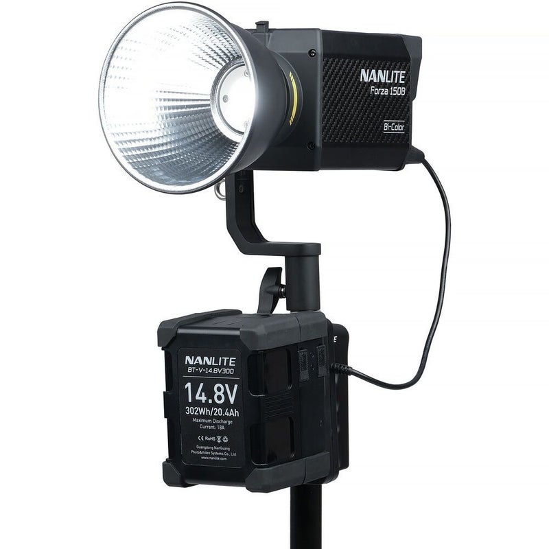 Nanlite BT-BG-XLR4IIV battery grip with a 4-pin XLR connector. It features a non-slip design that ensures a comfortable and stable grip. - Image 5