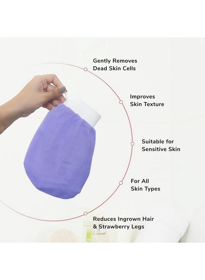 Beme Be Me Exfoliating Glove | Deep Exfoliation & Gentle Scrub | Loofah For Men & Women | Removes Dead Skin & Impurities | Reusable & Quick-Drying for All Skin Types - Cyan (Pack of 2) - Image 2
