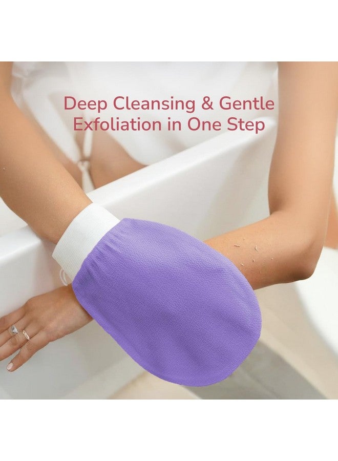 Beme Be Me Exfoliating Glove | Deep Exfoliation & Gentle Scrub | Loofah For Men & Women | Removes Dead Skin & Impurities | Reusable & Quick-Drying for All Skin Types - Cyan (Pack of 2) - Image 4