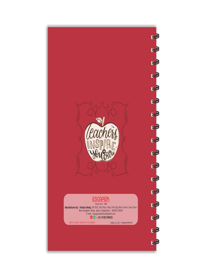 ESCAPER Teachers Inspire You to Grow Diary (A5 Size - 8.5 x 5.5 Inches - 160 Pages - Ruled), Spiral Notebook, Notepad for Writing Notes - Image 2