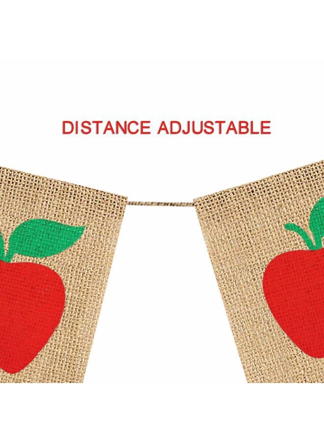 Partyprops Apples Banner Burlap - Back To School Banner - Fall Banner - School Banner - Classroom Decor - Teacher Gifts - Apple Themed Party Decorations - Image 5