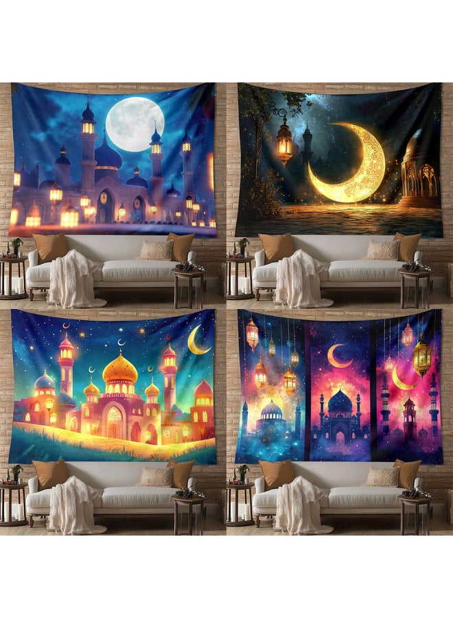 لافتة عيد مبارك - قماش خلفية للعيد - 180×230 (قماش مصقول مستورد) - لوازم الحفلات، ديكور حائط منزلي، هدية العيد - Image 2