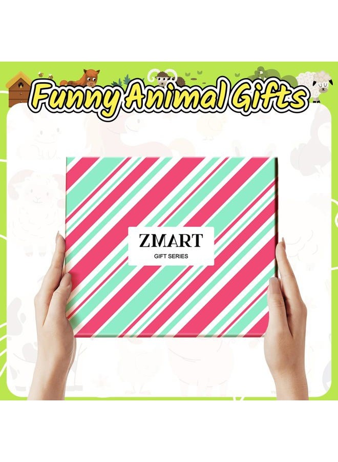 Zmart Funny Animal Socks for Women - Horse Cow Gifts, Pig Goat Duck Chicken Socks for Teens, Just Loves Horses Blue, M - Image 4