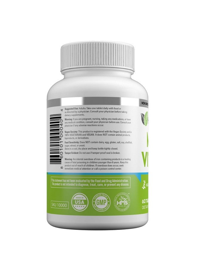 HAYAT Vitamins Vegan Natural Multivitamin, Daily Vitamins with Vitamin A, C, D, E, B1, B2, B3, B6, B12, Biotin, Zinc and More, 2 Month Supply, All Natural, Certified Halal, 60 Tablets, Made in The USA - Image 5