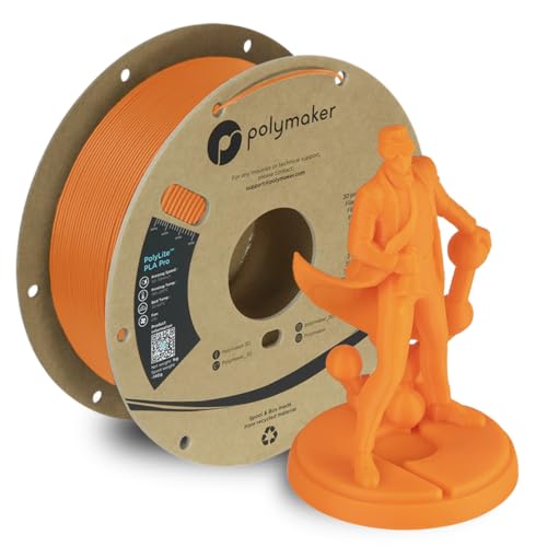 Polymaker PLA PRO Filament 1.75mm Orange, Powerful PLA Filament 1.75mm 3D Printer Filament 1kg - PolyLite 1.75 PLA Filament PRO Tough & High Rigidity 3D Printing PLA Filament Orange - Image 1